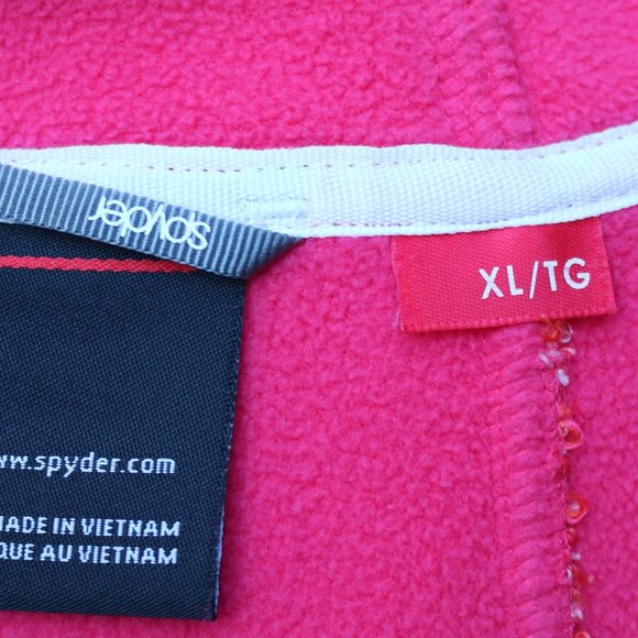 Spyder Core Orange & Pink Heather Text Full Zip Ski Sweater Jacket Sz XL - Picture 11 of 13